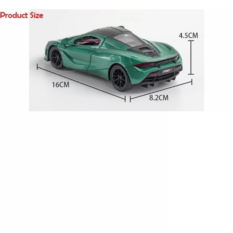 Image of McLaren 720s Model Car Sports Car 1:32 Exclusive Alloy Metal Pull Back Die-cast Car Diecast Metal Pullback Toy car with Openable Doors & Light Music Gifts Toys for Kids (green)