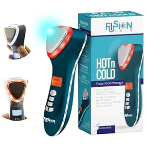Fusion Skin Hot and Cold Facial Massager Duo Red & Blue Light Therapy for Face Handheld LED Light Therapy Facial Massager Anti-Aging Wrinkle Reduction Device