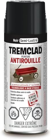 Tremclad - Oil Based Rust paint in Semi-gloss black 340g - 3