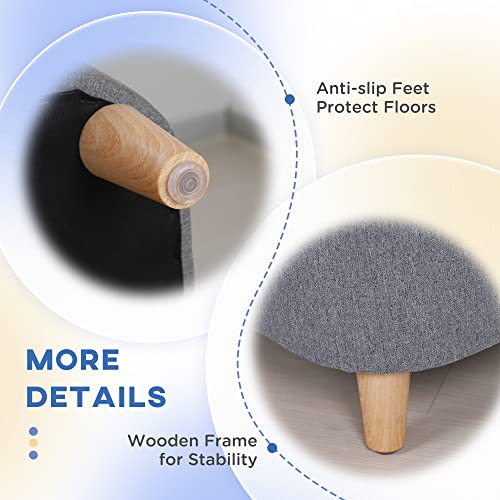 pawhut 3834 dog sofa for medium large dogs dog couch with removable cushion washable cover anti-slip feet for dogs up to 55 lbs gray