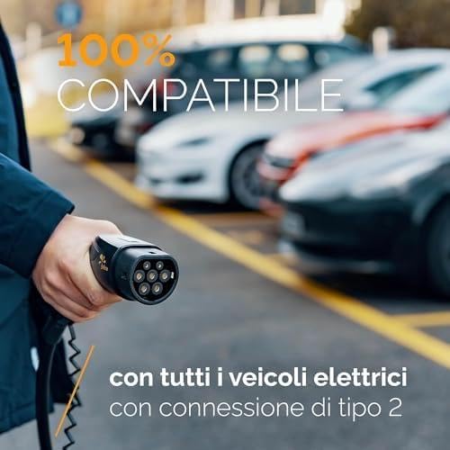 Juice Booster 3 Air Basic Set, Mobile Wallbox 11kW con App, Caricabatterie Auto Elettrica con Cavo Ricarica Auto Elettrica Tipo 2, Include Adattatore CEE16 Rosso 3 Fasi + EU Schuko