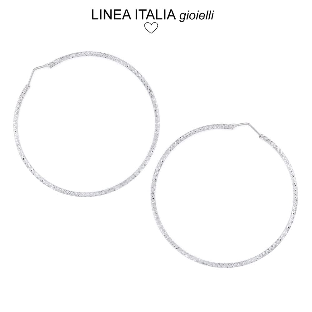 Linea Italia Gioielli - Orecchini per Donna a Cerchio 40mm in Argento 925 - Made In Italy certificato