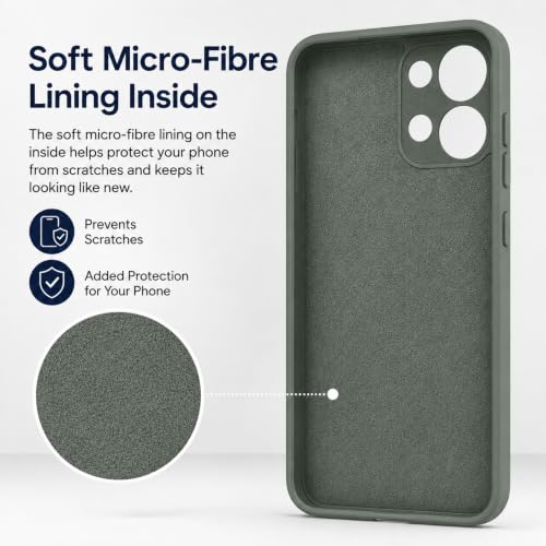 Image of SBMS Silicone Back Cover Case for Oppo K13 5G | Soft Micro-Fibre Lining Inside | Camera Protection Bump | Shockproof Back Cover Case for Oppo K13 5G (Green)