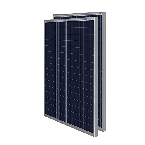 HQST 2 Packs 100 Watt 12 Volt Polycrystalline Solar Panel with MC4 Connectors High Efficiency Module PV Power for Battery Charging Boat, Caravan, RV and Any Other Off Grid Applications