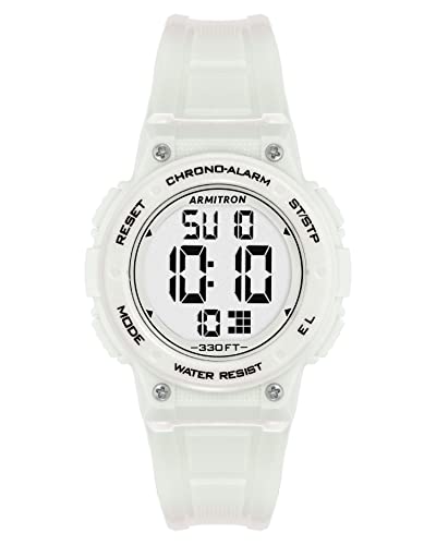 Armitron Sport Women's Digital Chronograph Resin Strap Watch, 45/7086, White, Chronograph,Digital