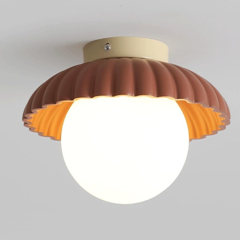 Plafonnier rond moderne G9 en fer et verre tricolore orange pour cuisine