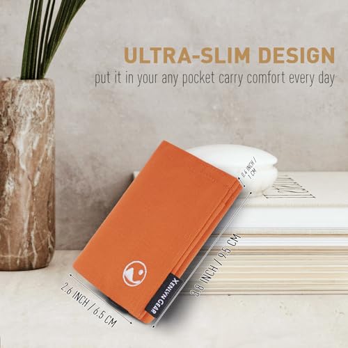 Image of Minimalist Slim Wallet for Men, Heavy Duty Ripstop Nylon Trifold Wallet, Water Resistant Durable Front Pocket Wallet with Elastic Band, Large Capacity, Includes 1 RFID Blocking Card, Brown