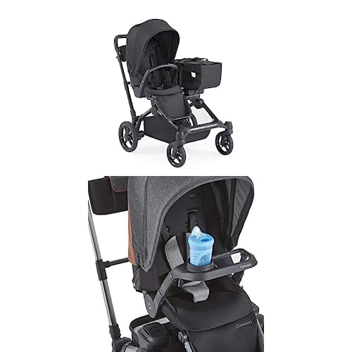 Bundle of Contours Element Side-by-Side Convertible Toddler and Baby Stroller + Contours Element Child Tray Accessory