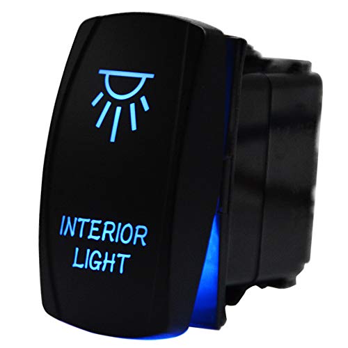 Interior Light Rocker Switch 20A/12V 10A/24V Blue LED Light Compatible with ATV UTV RZR Ranger Commander Maverick X3 SUV Truck