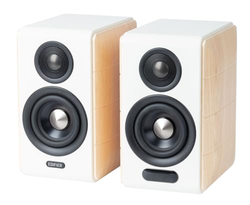 Edifier S880DB MKII - Altavoz de alta calidad, LDAC, BT 5,3, Control remoto, 2 vías, con cable e inalámbrico 88 W, blanco y madera, aplicación