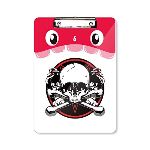 Porte-bloc A4 pirate avec motif squelette pour l'organisation de vos documents