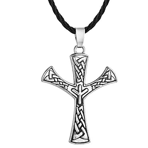 iuNWjvDU Vintage Algiz Rune Pendente Elhaz Amuleto Nordic Vichingo Scandinavia Nordic Pagan Protezione Talismano celtica per Gli Uomini Donne