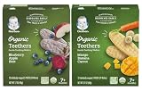 Gerber Organic Teethers Variety Pack, 1 Mango Banana Carrot, 1 Blueberry Apple Beet, 2 CT