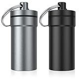 Portable Ear Plug Carrying Case, Urekt Waterproof Metal Earplug Case Keychain Container Holder(2 Pack)