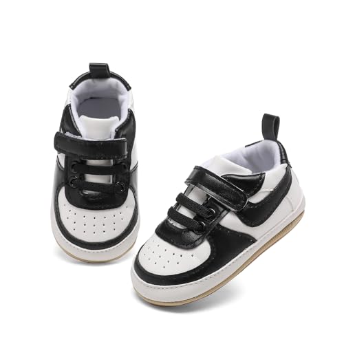 Image of Clowora Unsex Baby Shoes Boys Girls Infant Sneakers Non-Slip Soft Rubber Sole Toddler Crib First Walker Lightweight Shoes