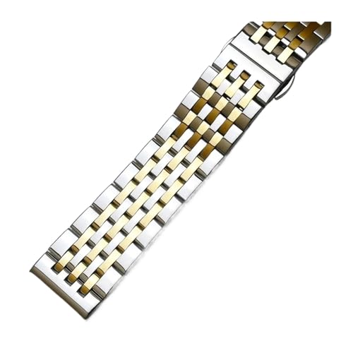 Bracelet Run Ken en acier inoxydable pour homme avec finitions bicolores argent et or
