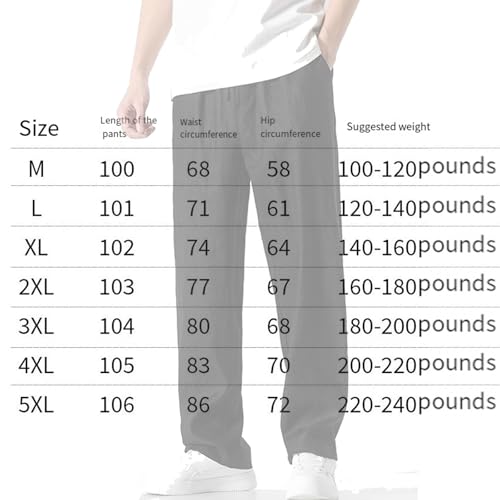 Mokaloha Mens Pants, Elastic Waist Pocket Trousers, Embroidered Logo Drawstring Loose, New Men's Casual Hemp Fabric2