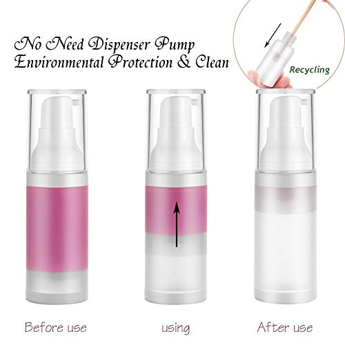 6pcs 20ml Sterile Airless Pump Bottle Matte Lotion Bottles Easy to Carry for Travel3
