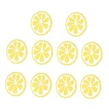 [IWOWHERO] 10個レモン形状デザイン 木製スライス ペンダント用 夏のパーティ