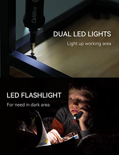 Dowox Cordless Electric Screwdriver Rechargeable Set, 4V Usb Rechargeable Lithium Battery, 1/4" Hex Magnetic Bit Holder, 36Pcs Power Screwdriver Bits, Led Work Light And Storage Box #TOP3