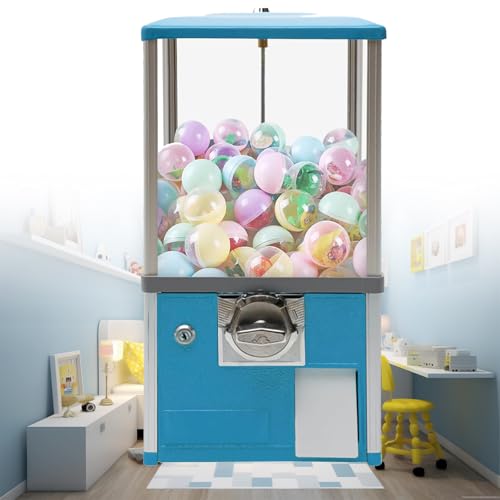 JJENXYYDS Gumball Vending Machine for Supermarket,Prize Machine Gumball Machine with Keys,Capsules Toy Vending Machine Dispenser,Vending Machine for Selling Capsule Toys Candies,Blue