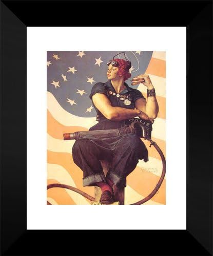 Rosie the Riveter 15x18 Framed Art Print by Rockwell, Norman