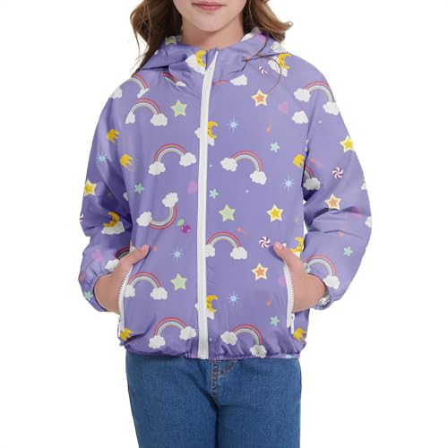 Image of American Trends Lightweight Waterproof Girls Rain Jacket-Windbreaker Jacket Raincoat for Girls Kids Rain Coat