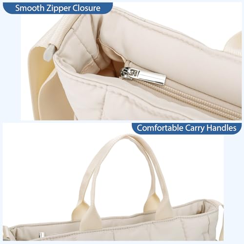 Puffer Tote Bag, Laptop Bag for Women, Lightweight Quilted Puffer Work Tote Bag for Travel Gym Sport 5