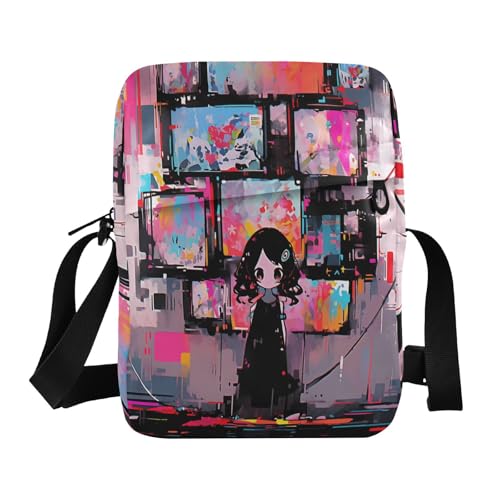 messenger bag for men Small Crossbody Bag For Women Women's Purses Adjustable Strap for work work - Pink Rose Black