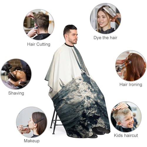 Capa de barbero para corte de cabello Ocean Sailing ajustable miniatura 3