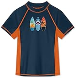 BesserBay Bademode für Kinder Wasser-undurchlässig Material Jungen Rashguard UV 50+ Dunkelblau 120