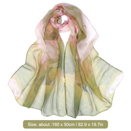 6 Pack Summer Scarves for Women Lightweight Ultra Thin Silk Sunscreen Head Scarf Floral Chiffon Scarves2