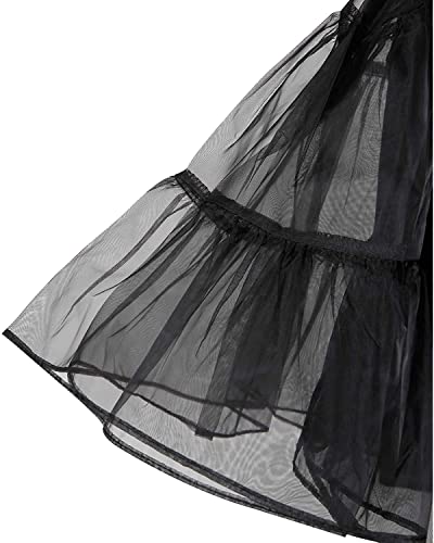 Pinup Fashion Black Petticoats Women Crinoline Slips Underskirt Tutu Dress Puffy Vintage 50S Rockabilly Knee-Length Fluffy Under Skirt #TOP4