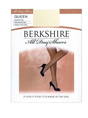 Berkshire Women's Plus-Size Queen All Day Sheer Control Top Pantyhose with Toe