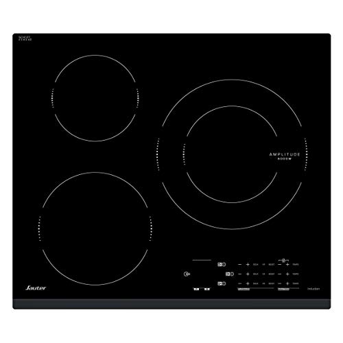 Sauter SPI4362B - Plaque à induction - Encastrable - 3 Foyers - 7200W - L60 x P52cm - Revêtement verre - Noir - Fabrication Française Noir SPI4362B