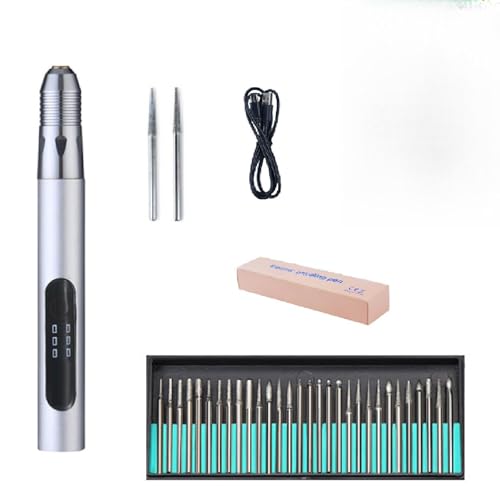 UEGFSIJRF Mini Engraver, Laser Engraving Pen Kit Rechargeable Cordless Engraving Tool Portable Engraving Machine for All Materials(B)