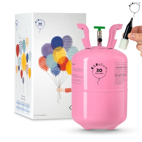 Garrafa de hélio com 30 balões, cor rosa B&Helium