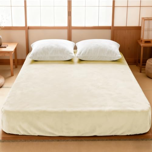 AYO(エイワイオー) ボックスシーツ 冬 ベッドシーツ マイクロファイバー 暖かい マットレスカバー 静電気防止 あったかシーツ 持続温感 柔らかい 極暖 全周ゴム付き 冬用 吸湿発熱 防寒 極上肌触り 洗える マットレス・敷ふとん兼用(セミダブル・12