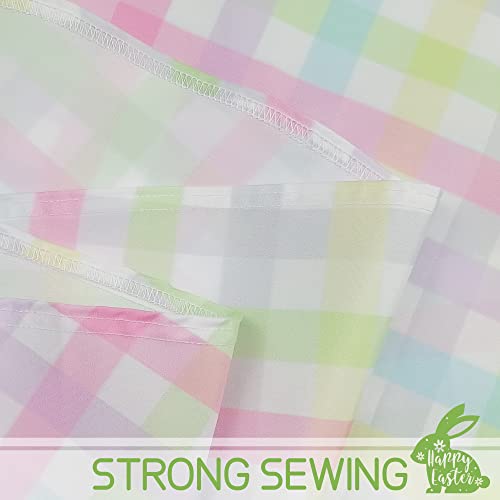 Spring Tablecloth Colorful Checkered Rainbow Plaid Table Cloths Round 60 inch Easter Summer Watercolor Buffalo Check Plaid Table Cloths Table Covers for Kitchen Party Dinner Tabletop Decoration by SuQKXCo - Image 5