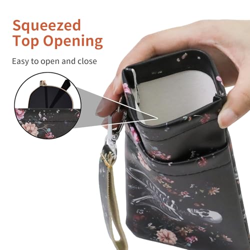 Image of Double Eyeglass Case Soft Dual Glasses Case for Women Men Travel Squeeze Top Sunglasses Cases Eyeglasses Pouch