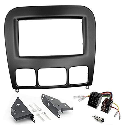Sound-way - 2 DIN in dash car stereo adapter mounting fascia kit for Mercedes S-klasse (W220) 1998-2005 - KA11-135