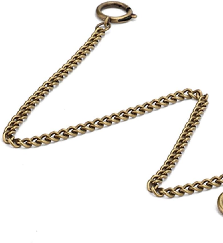 Bronze 3 Hook T Bar Metal Pocket Watch Chain Retro 17Inch Length Pocket Chain Suit Accessories(1 * Pocket Watch Chain)