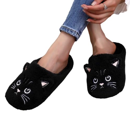 Slippers for Women Comfortable Warm Open Toe Non Slip Bedroom Shoes Cozy House Shoes Cute Cat Winter Fall Slippers2