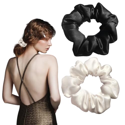 Coletero de seda, seda de morera de 19 mommes, gomas para el pelo de seda de morera, cinta de seda para dormir, Scrunchies para cabello sin roturas, soporte para coleta de seda