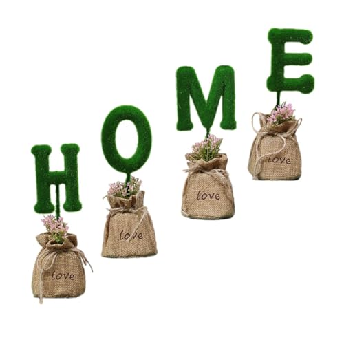 ULTECHNOVO 4Piezas Plantas Suculentas Simuladas Maceta para Decoración Adorno De Bonsái para Oficina y Hogar