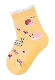 Sterntaler Baby Mädchen Fliesen Socken Baby Fli Fli AIR Schnecke - Fliesen Rutsch Socken Baby - aus Baumwolle mit Vollplüsch (Sohle) - gelb, 18