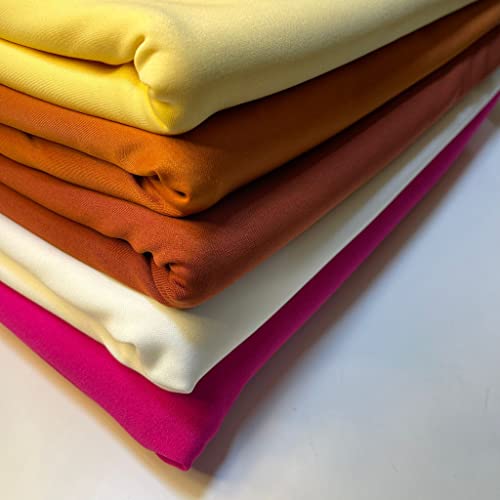 Scuba Crepe Breathable Superior Quality Stretch Wet Suit Dress Fabric 140cm Wide (2 Meter, Rust Orange) - Image 3
