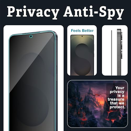 Image of ArmourPro Privacy Tempered Glass for Samsung Galaxy S25 Ultra - Anti-Spy Anti Peeping Screen Protector, 9H Hardness, Edge-to-Edge Coverage, Ultra Thin, Bubble-Free Installation Kit | Black