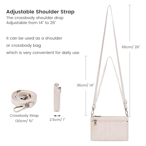 Image of SENDEFN PU Leather Crossbody Bag for Women Small Clutch Purses Crossbody Shoulder Handbag Wallet Purses RIFD Card Slots