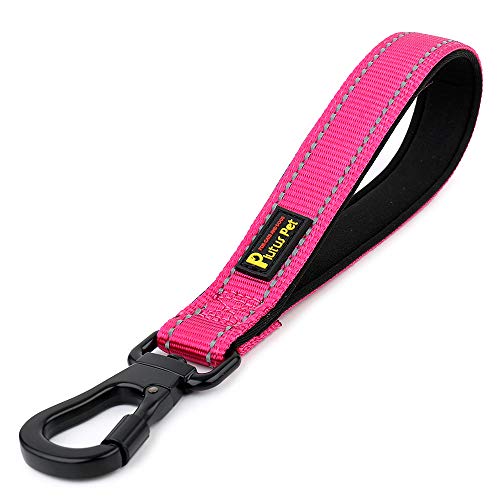 PLUTUS PET 10 Inch Short Dog Leash for Large Dogs with Locking Carabiner Clip & Padded Handle 10, Pink